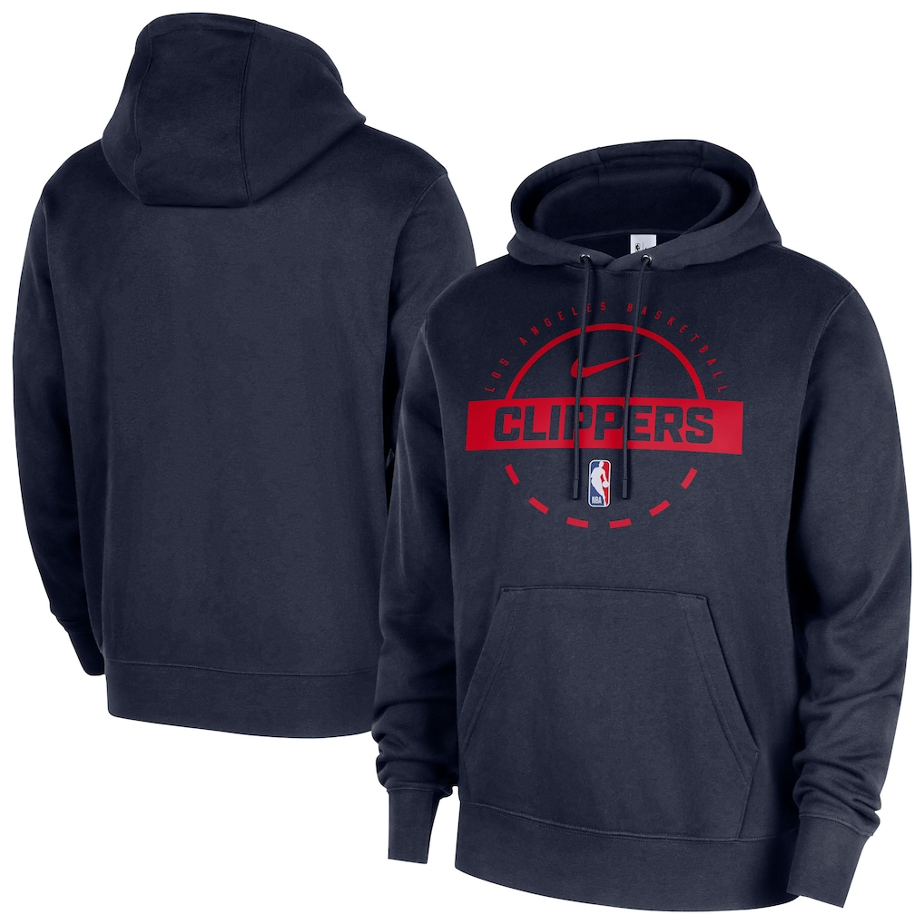 Men's Los Angeles Clippers Navy 2025/26 Practice Club Pullover Hoodie